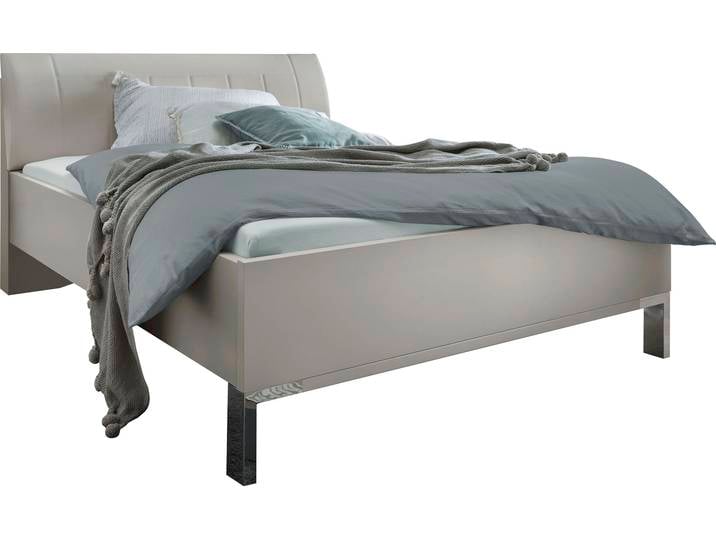 Futonbett WIEMANN Quito , grau (champagner, dekor, kunstleder champagner), B:189cm L:218cm, Betten, Futonbett, 4-fach Liegehöhenverstellung