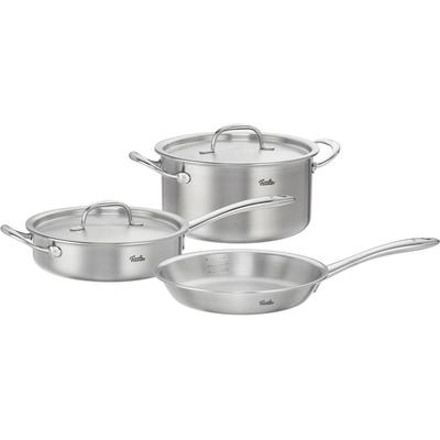 Topf-Set FISSLER "Fissler M5 Pro-Ply, Edelstahl-Topfset (5-teilig)", silber (silberfarben), Töpfe, 5-teiliges Premium Kochgeschirr mit Pro-Ply™ Technologie