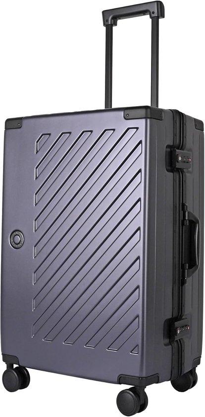 Schnelleinkauf - Hardshell-Gehäuse 65cm 60L mit 4 Spinnerrädern, reißverschlussloses Gepäck, Doppel-TSA-Schloss, Aluminiumgriff, Handtasche für Flugzeug, Houtsko