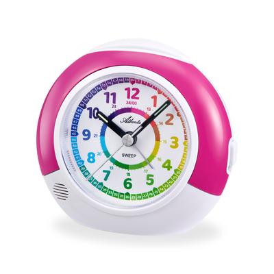 Kinderwecker ATLANTA, pink, Wecker, Kinder, Quarzwecker, Beleuchtung, Weckwiederholung, Geschenkidee
