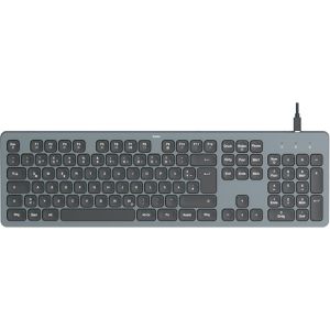 Hama Tastatur CK-400, 173058, USB / USB-C, mit Beleuchtung, grau / schwarz