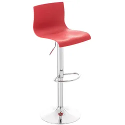 Décoshop26 - Barhocker x1 mit Fußstütze modernes Design roter Kunststoff und Metall 10_0000058