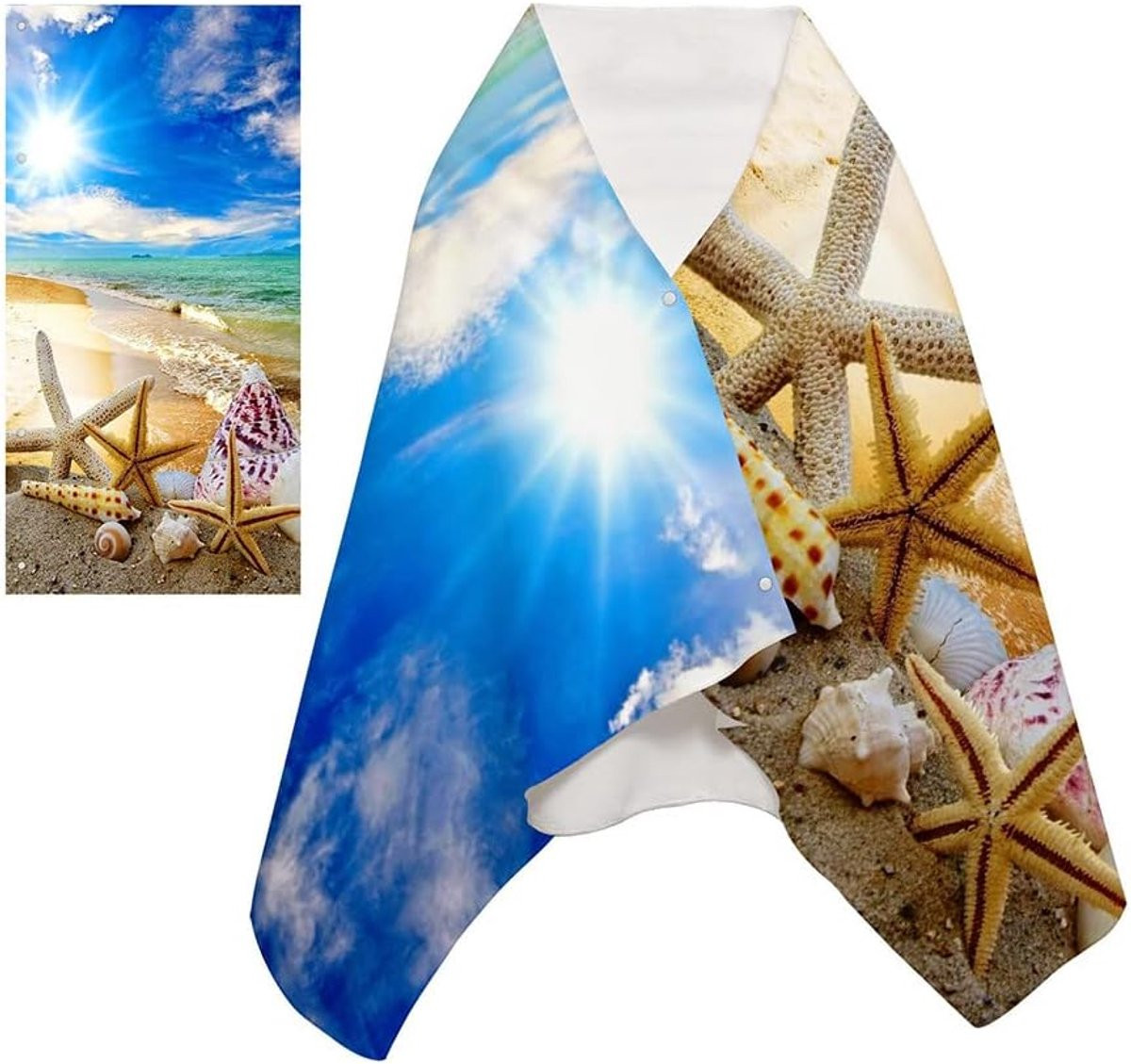 Microvezel Strandlaken Blauwe Hemel - Groot Badlaken - 75 x 150 cm
