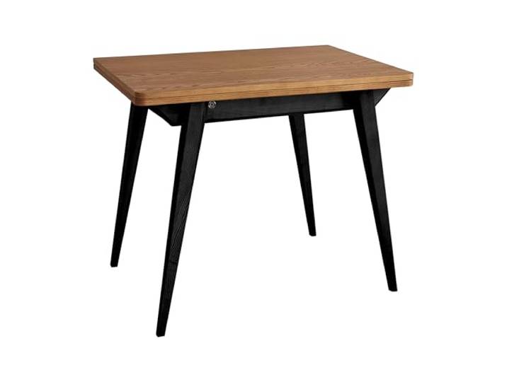 RAGABA Envelope Ausziehbarer Esstisch Ausklappbar B90/130 x H76 x T65 cm Eiche gebeizt mit schwarzen Beinen