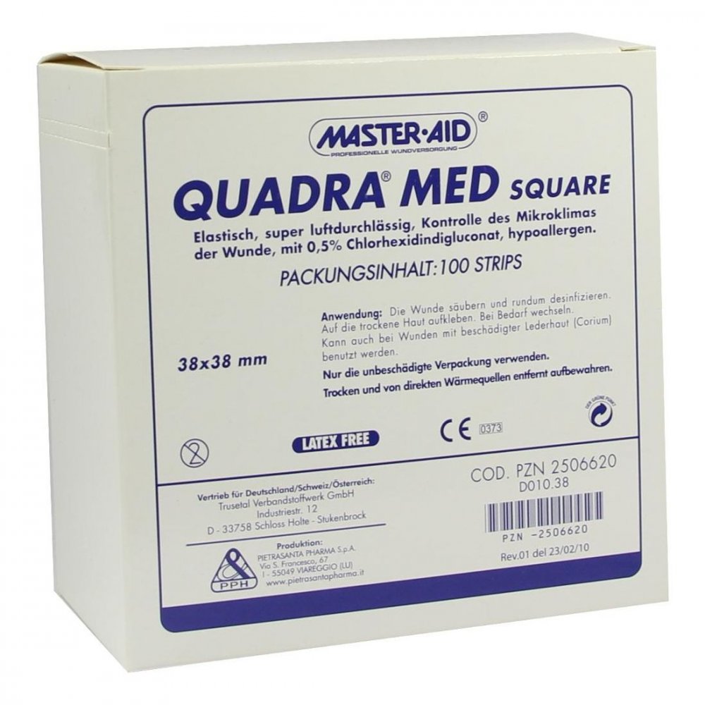 Trusetal Verbandstoffwerk GmbH Quadra Med square 38x38 mm Strips Master Aid 02506620