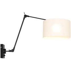Gelenkleuchte Wandlampe Schlafzimmerleuchte verstellbar Textil weiß schwarz E27