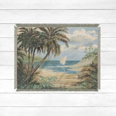 Laural Home Palm Bay Woven Throw Blanket