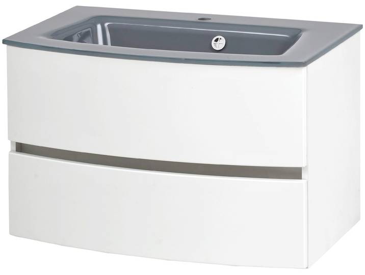 Waschtisch WELLTIME Kaunas , weiß (matt weiß, weiß, weiß), B:80cm H:56cm T:47cm, Waschtische, Waschtisch, Breite 80 cm, mit Soft-Close Funktion