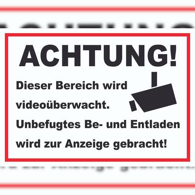 HB-Druck Achtung Videoüberwachung Be- und Entladen Schild A6 (105x148mm)