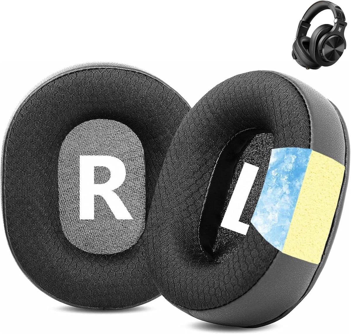 Vervangingsoorkussens voor OneOdio A70 A71 Over-Ear Hoofdtelefoon, Zwart