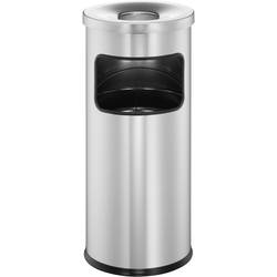 Durable DURABLE - Asch-/Mülleimer - rund - 17 L - Metall 333223 Papierkorb 17 l Metall (Ø x H) 250 mm x 630 mm Silber Inkl. Aschenbecher 1 St.