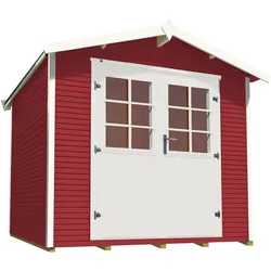 Weka Gartenhaus 218 wekaLine - 28 mm-301 x 235 cm (Gr. 3)-schwedenrot - 50 % Rabatt auf Dacheindeckung