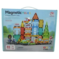 Magnetische Bausteine – Stadt, 40-teilig