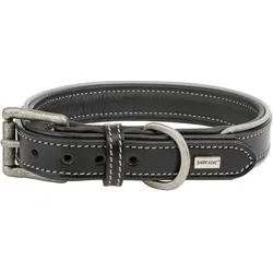 Barry King Obroża skórzana, M: 41-48 cm/25 mm, czarny (M, Hund), Halsband + Leine