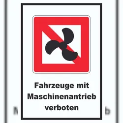 HB-Druck Keine Motorboote Symbol und Text Fahrverbot für Fahrzeuge mit Motor A2 (420x594mm)