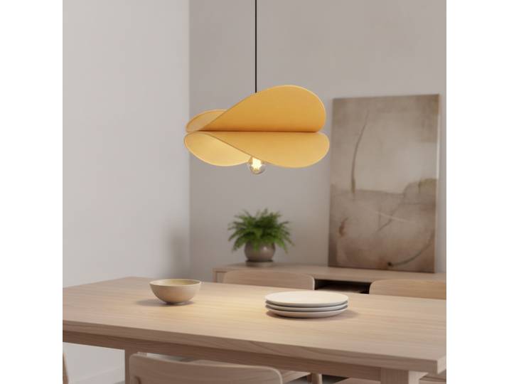 Moderne hanglamp Luve zwart met geel Lyora - 120941