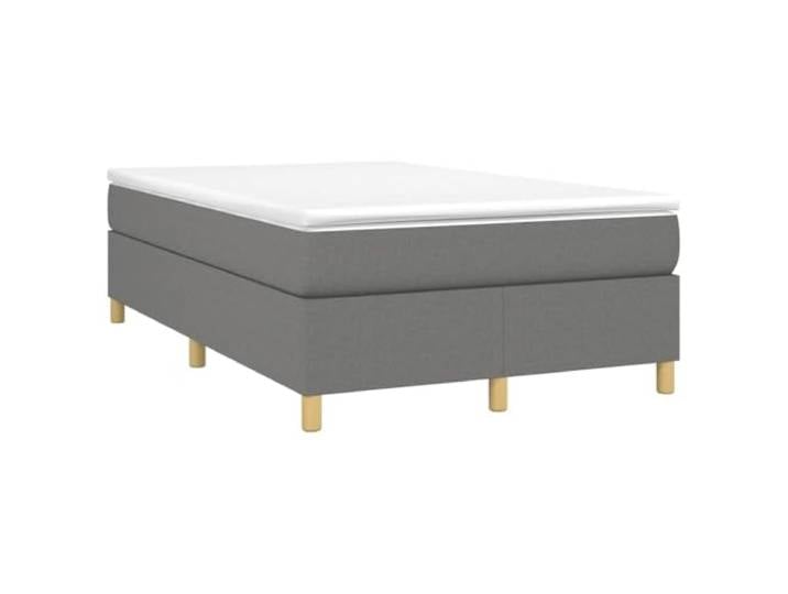 PUGYNBK Boxspringbett mit Matratze, dunkelgrau, 120 x 190 cm Gefederte Federn, mittlere Festigkeit, Lattenrost im Lieferumfang enthalten, atmungsaktiver Stoff