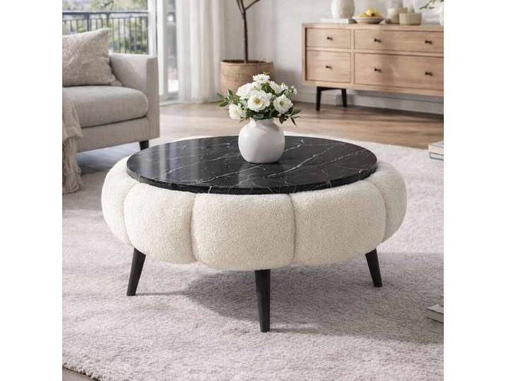 Table basse en bois Papatya 60 - 60 x 60 x 44 cm - Blanc