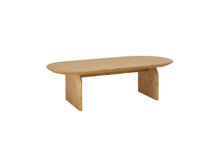 Table basse ovale en bois de sapin marron 100x35cm