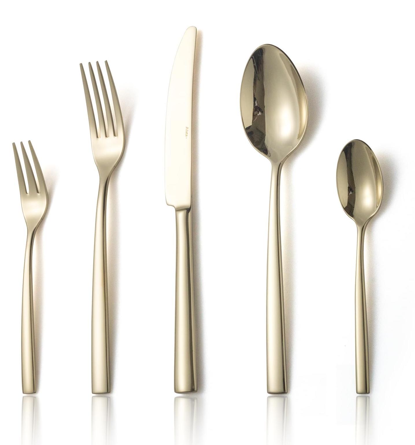 Besteckset Essbesteck - 60-teilig - Für 12 Personen - Champagnergold
