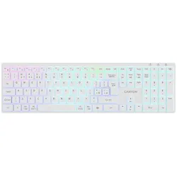 Canyon Computertastatur Tastatur HKB-W11 UK/US RGB Dual Mode Wireless Weiss (US, Kabellos), Tastatur, Weiss