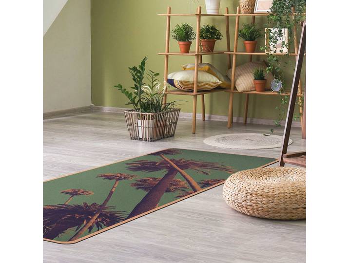 Tapis de yoga Plantes tropicales 183 x 61cm Turquoise