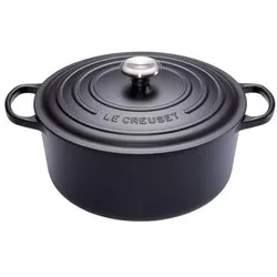 Le Creuset Creuset Braadpan Signature Mat Zwart - 34 cm / 12 Liter, Pfanne + Kochtopf, Schwarz