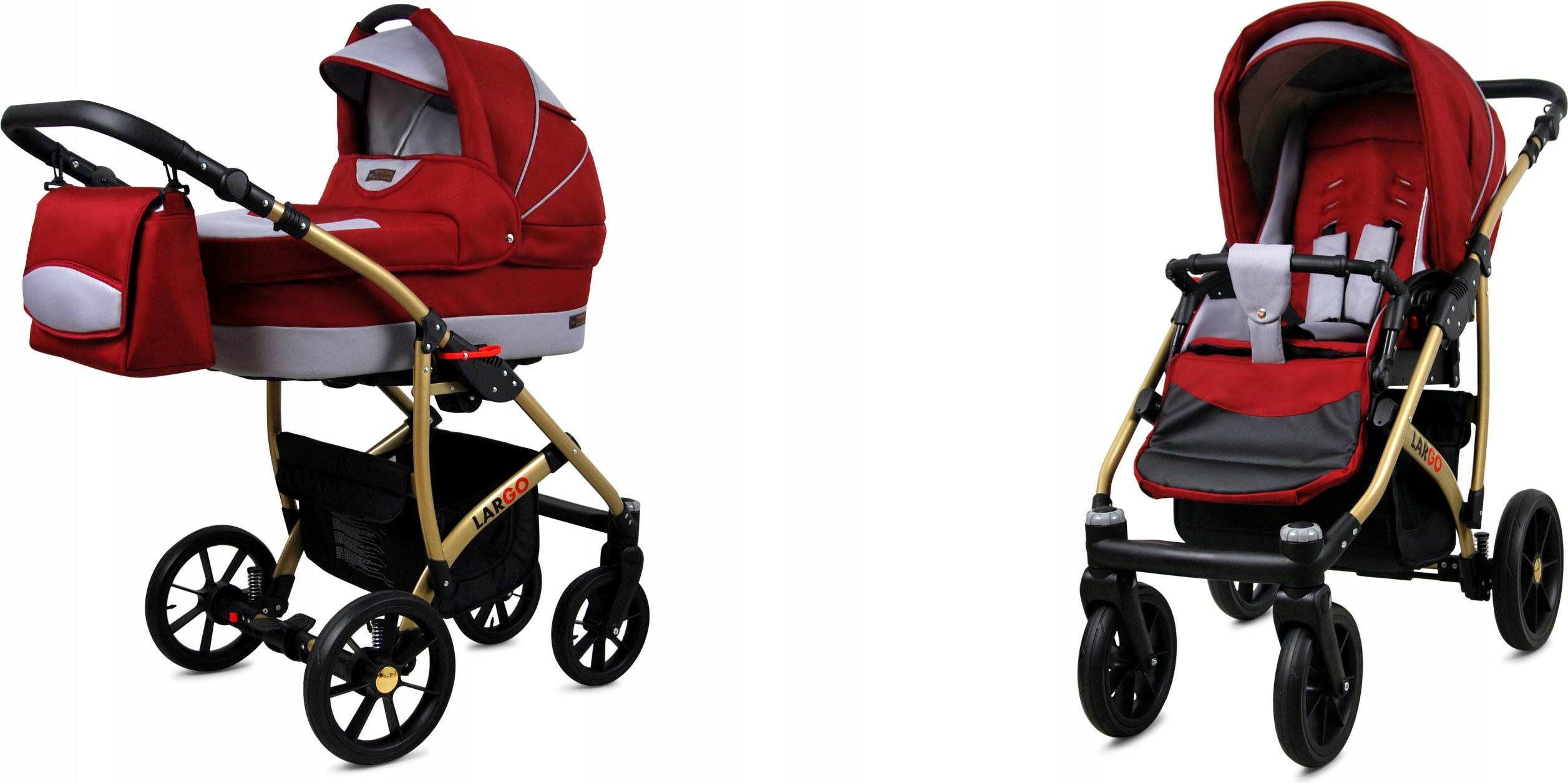BabyLux Largo | 2in1 Kinderwagen Set | Chili Silver | Kombikinderwagen | Kinderwagenset | Buggy