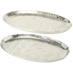Boltze 2er Set Tablett Dekotablett Detroit, Oval