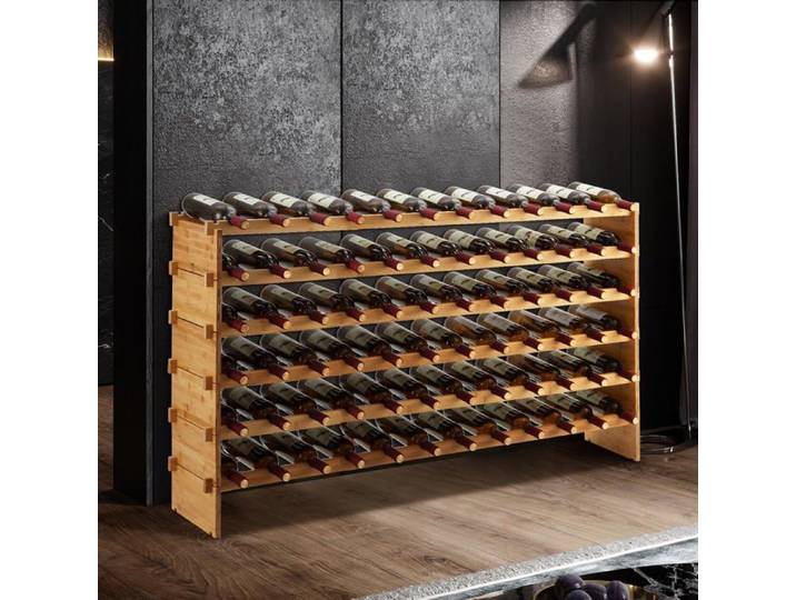 Meuble bar range bouteilles - casier a bouteilles - 6 Niveaux pour 72 Bouteilles 114x28x74cm