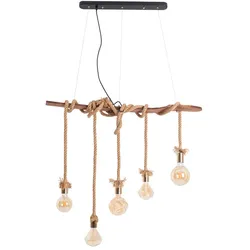 Pendelleuchte Hängelampe Holzleuchte Deckenlampe Esszimmerlampe 5-Flammig
