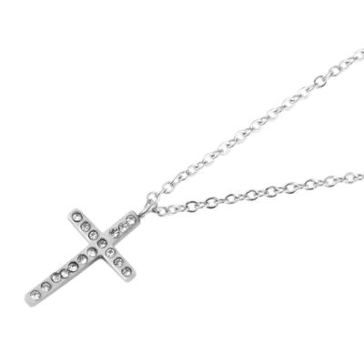 Kette ohne Anhänger ADELIA´S "Halskette mit Anhänger – Kreuz aus Edelstahl", silber, Halsketten, Damen, 43cm, Edelstahl, Schöne Geschenkidee zum Weihnachten
