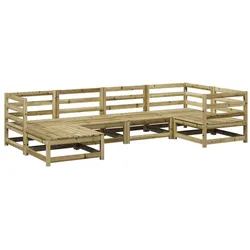 vidaXL 6-tlg. Garten-Sofagarnitur Kiefernholz Imprägniert