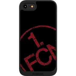 Nivocase Handyhülle für Apple iPhone 8 Hülle NIVOpure Case Schwarz 1. FCN Fanartikel Textur (Apple iPhone 8), Smartphone Hülle, Schwarz