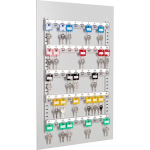 format Schlüsselbrett WT50 grau, Metall, mit 50 Haken, 36 x 58cm, nummeriert