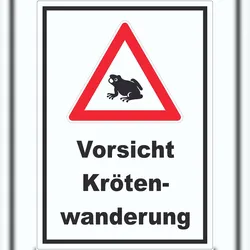 HB-Druck Vorsicht Krötenwanderung Aufkleber A1 (594x841mm)