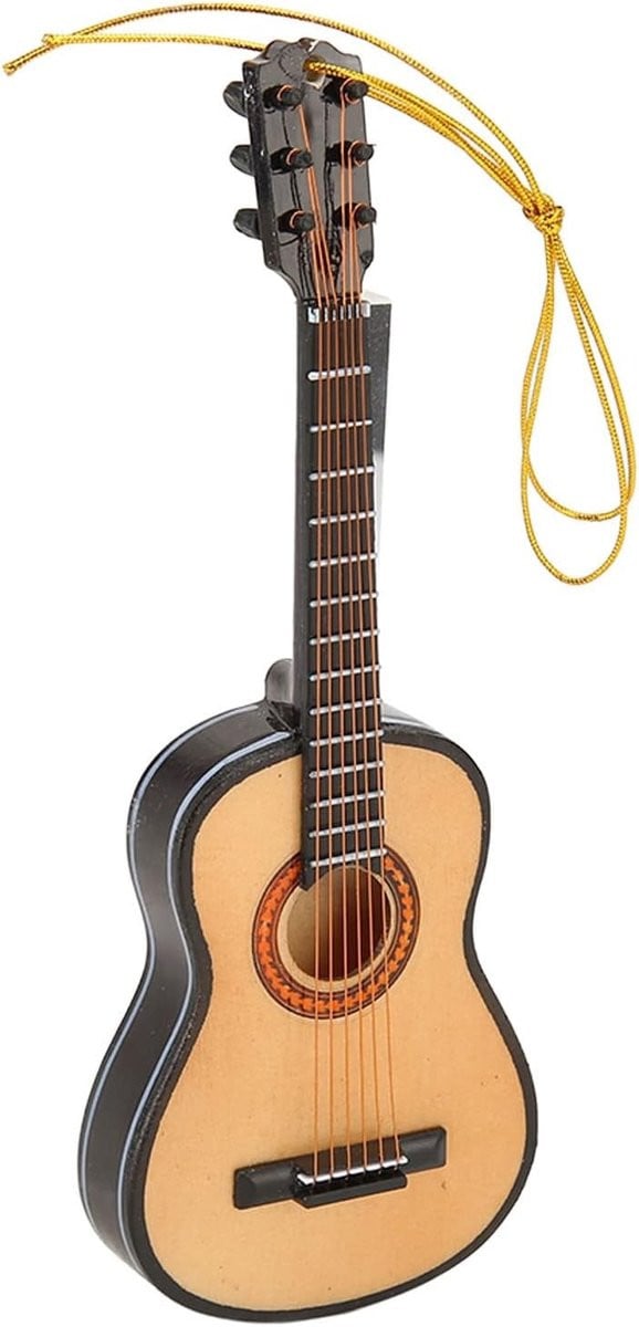 Decoratieve Miniatuur Houten Gitaar voor Kerstboom en Interieur