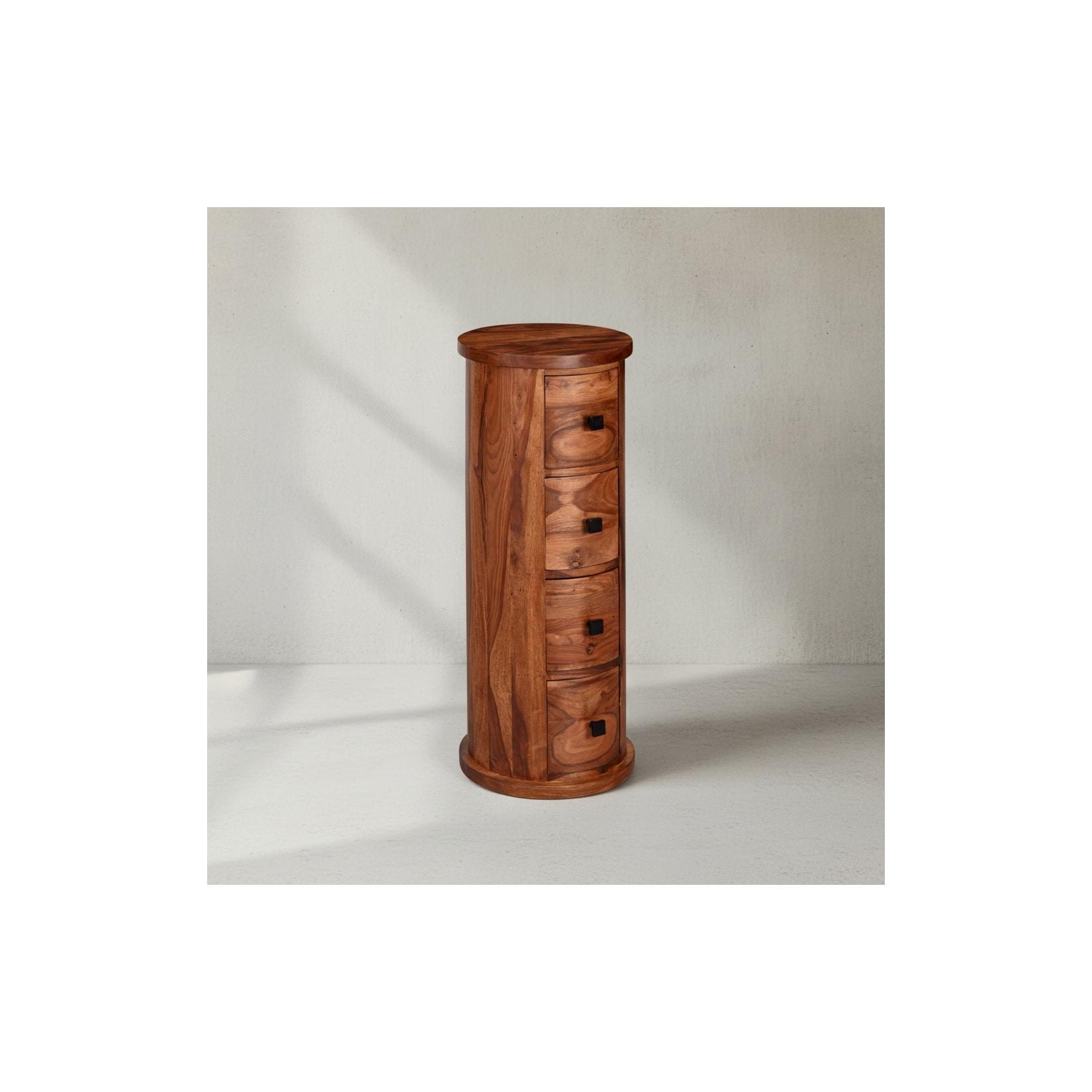 KADIMA DESIGN Rustikale Sheesham Kommode mit 4 Schubladen, Stilvolle Jugendstil Einrichtung, großer Stauraum