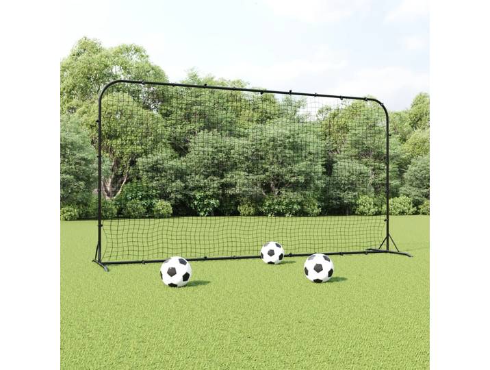 vidaXL Fußball-Rebounder Schwarz 366x90x183 cm HDPE