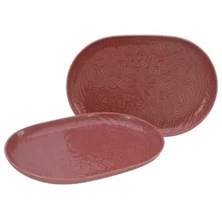 CreaTable Orient Mandala Rot Servierplatte 2-tlg Porzellan