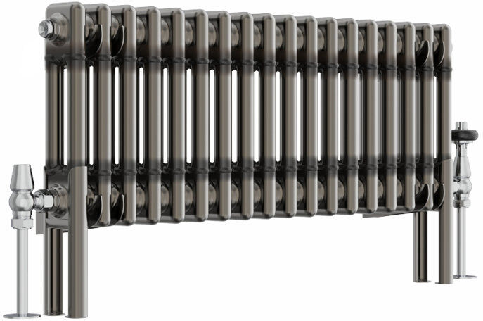 Belfry Heating Doe Horizontal Traditional 2 Column Radiator Raw Metal Silver;Raw Metal 300cm H x 830cm W x 70cm D