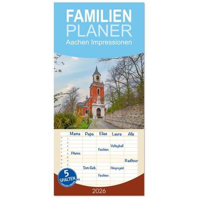 Familienplaner 2026 - Aachen Impressionen mit 5 Spalten (Wandkalender, 21 x 45 cm) CALVENDO