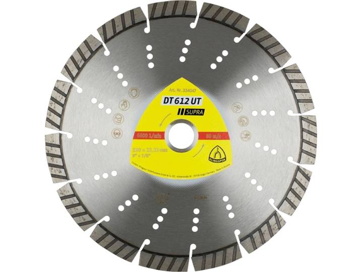 Klingspor 334047 DT 612 UT Supra Diamanten doorslijpschijf Diameter 230 mm Boordiameter 22.23 mm Bouwmaterialen\, Beton\,