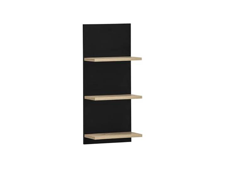 Schildmeyer Emmik 159501 Étagère\, noir mat/décor chêne blanc\, 30\,3 x 17\,5 x 70\,2 cm