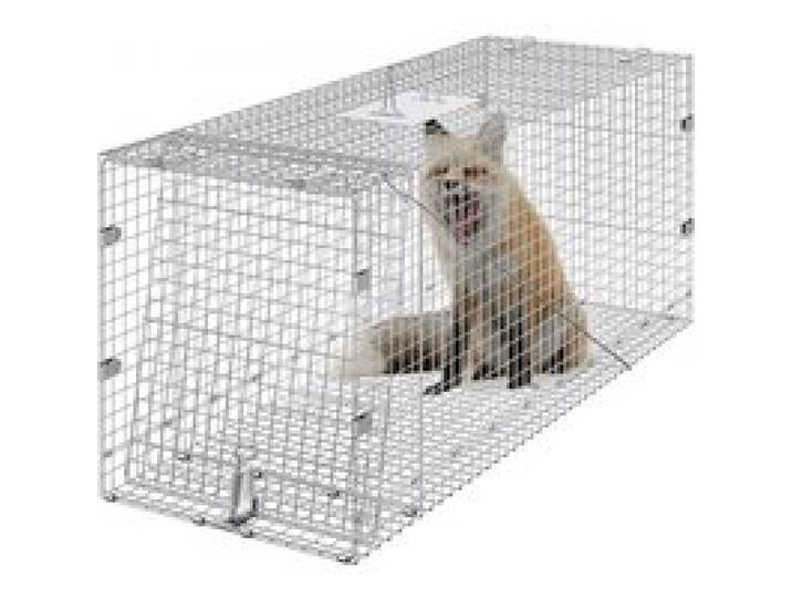 VEVOR Käfigfalle für lebende Tiere, 127 x 50 x 66 cm, humane Katzenfalle aus verzinktem Eisen, faltbare Tierfalle mit Griff für streunende Hunde, Gürteltiere, Waschbären, Murmeltiere, Füchse