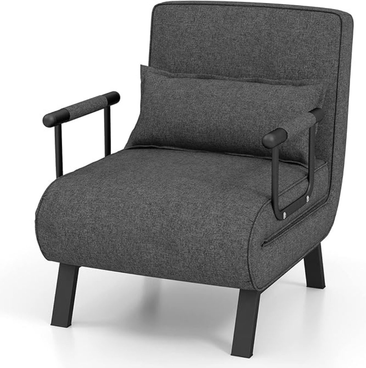 Luxe 4 in 1 Slaapfauteuil Grijs – Multifunctionele Verstelbare Slaapstoel met 5 Posities