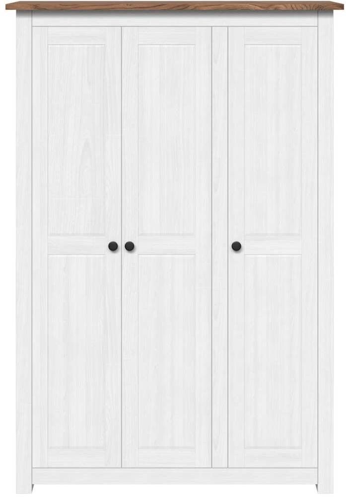 vidaXL Garde-robe 3 portes Blanc 118x50x171,5cm Pin Assortiment Panama