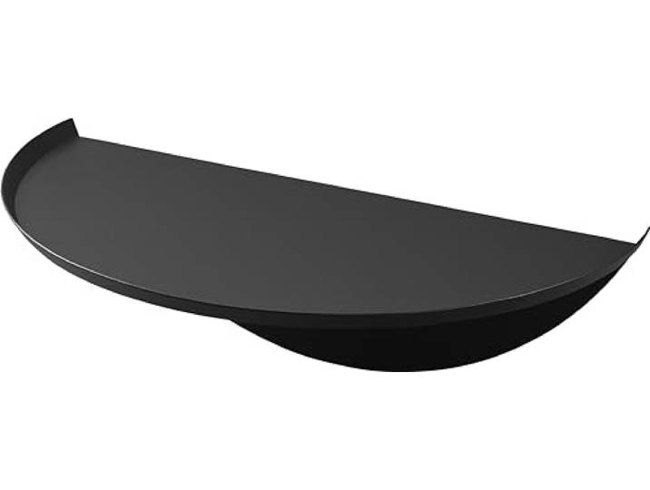 YAMAZAKI 1938 Tower WallMounted Shelf Round\, Black\, Steel/ABS Resin\, 40 x 22 x 11.7 cm