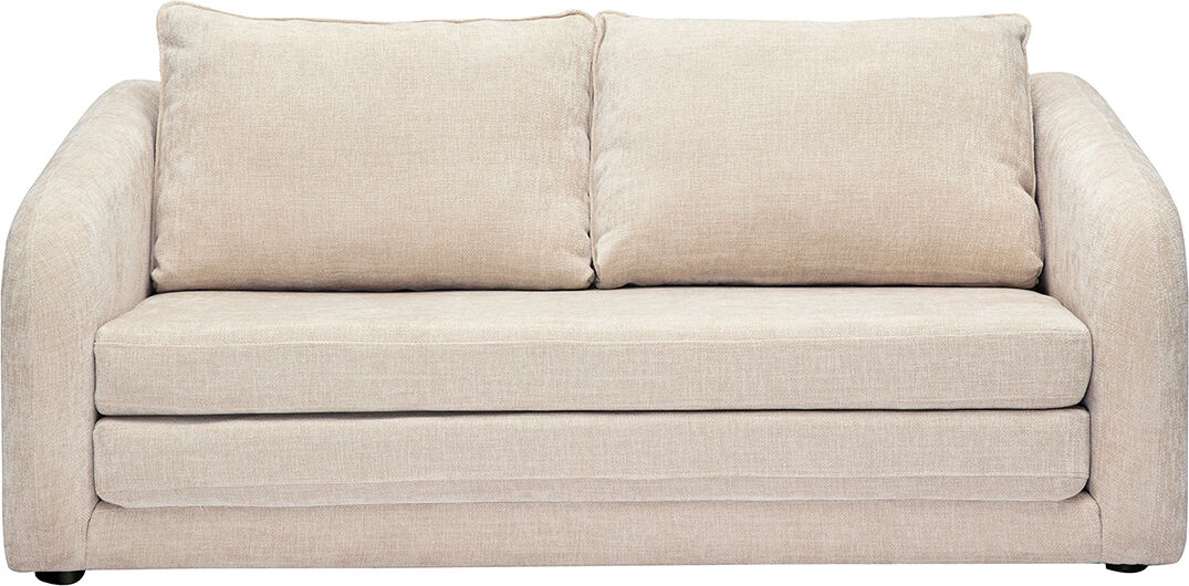 Miliboo Zweisitzer-Schlafsofa in beige Velours-Effekt-Textil MAHAUT