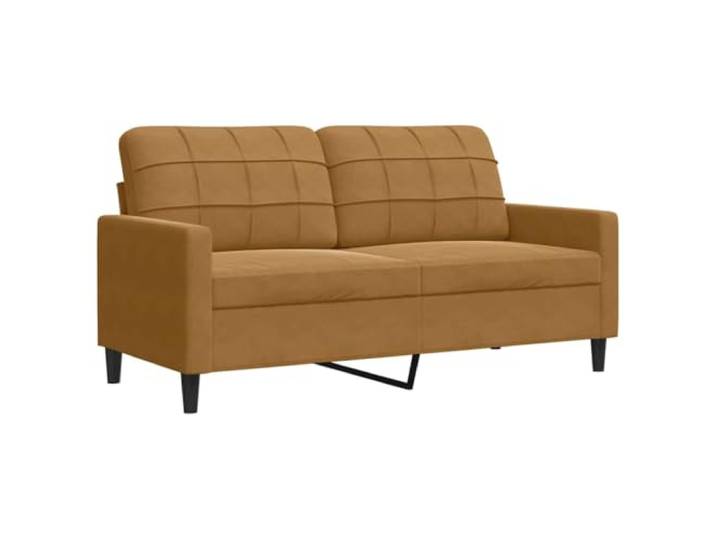 GHVBNMF 2-Sitzer Sofa Braun Samt 140 cm Couch Polstersofa Metall Komfortables 2-Sitzer Samtsofa mit stabilem Metallgestell für Wohnzimmer, Schlafzimmer und moderne Entspannungsecken.